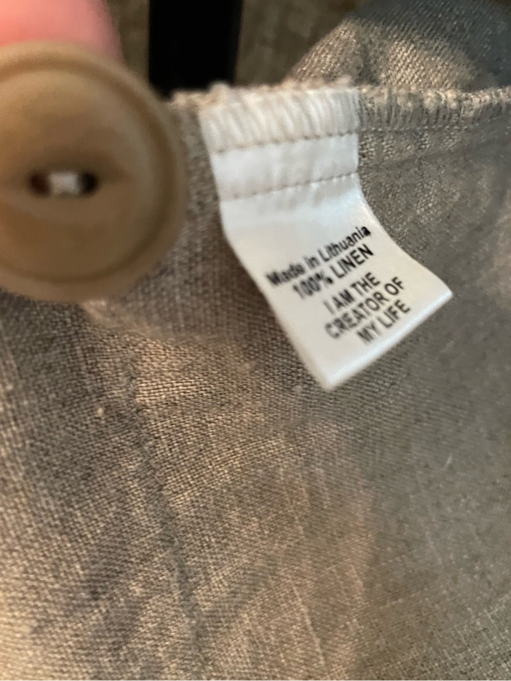 Flax Lagenlook Taupe/Beige 100% Linen Button Front Jacket Artsy Flowy Boho L - Picture 7 of 9
